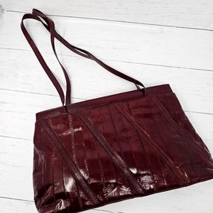 Vintage Red Eel Skin Shoulder Bag